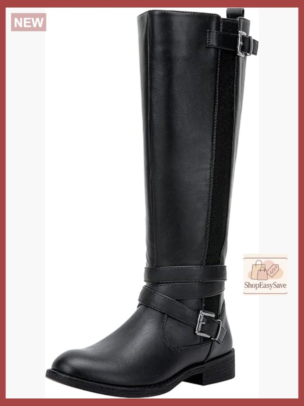 Womens Riding Knee High Boots Calf Tall Stretch Retro Low Heel with Zipper